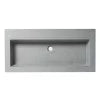 brand ABCO40TR 40" Solid Concrete Gray Matte Trough Sink for the Bathroom