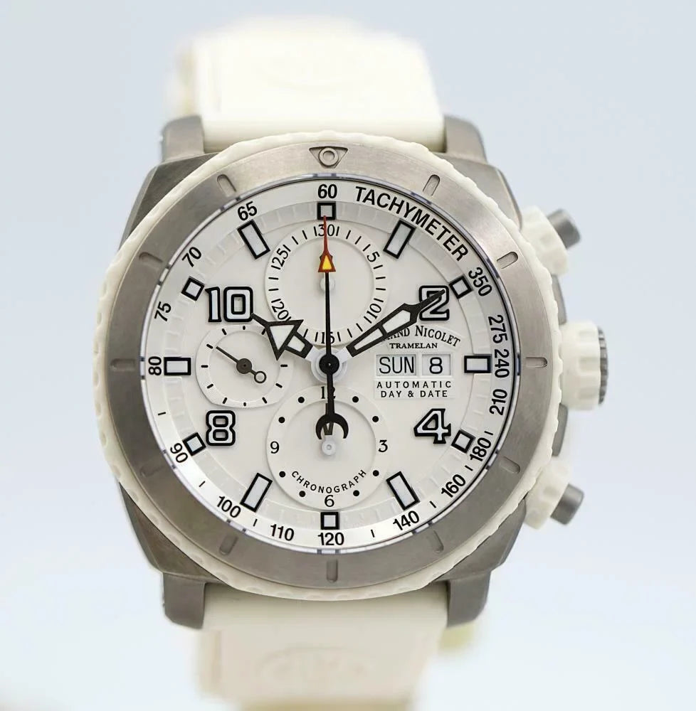 Armand Nicolet T616B--9610B Stainless Steel Ivory Rubber Automatic Men's Watch