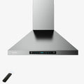 HisoHu Wall Mount Kitchen Hood Range Hoods with Ducted/Ductless Convertible Duct, 36 Inch 780  Stainless Steel Vent Hood, 4 Speed Gesture Sensing Exhaust Hood with Dimmable  lights(A02-36")
