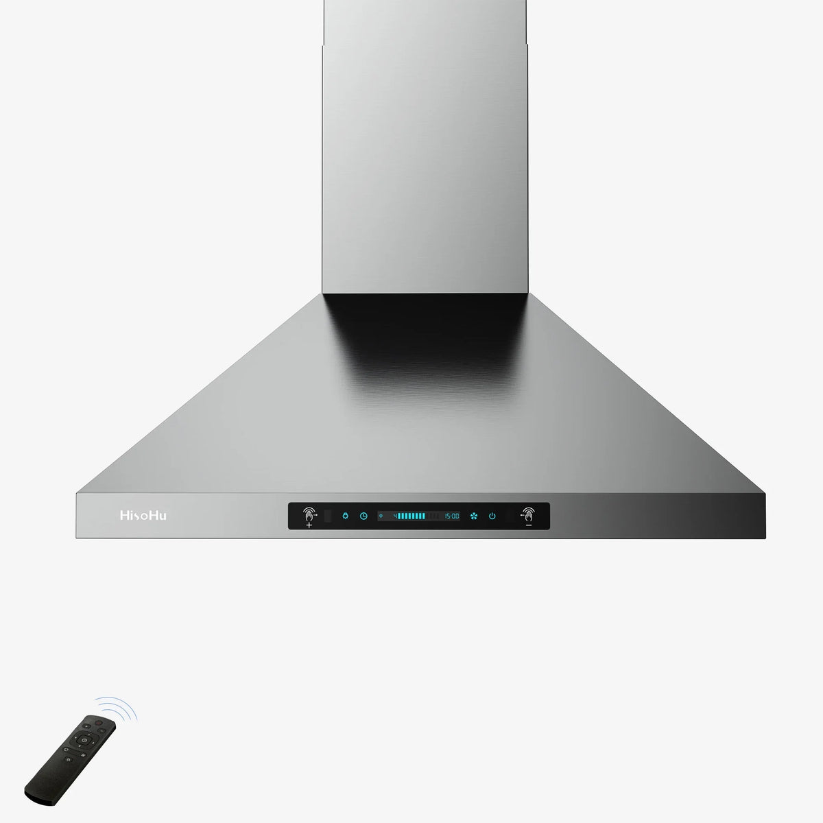 HisoHu Wall Mount Kitchen Hood Range Hoods with Ducted/Ductless Convertible Duct, 36 Inch 780  Stainless Steel Vent Hood, 4 Speed Gesture Sensing Exhaust Hood with Dimmable  lights(A02-36")