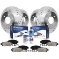 Detroit Axle - Brake Kit for 2012-2020 Ford F-150 Drilled Slotted Brake Rotors Ceramic Brakes Pads 2013 2014 2015 2016 2017 2018 2019 Replacement: 13.78'' Front and 13.70'' Rear Rotors