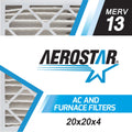 Aerostar 20x20x4   13, Pleated Air Filter, 20 x 20 x 4, Box of 1, Made in the