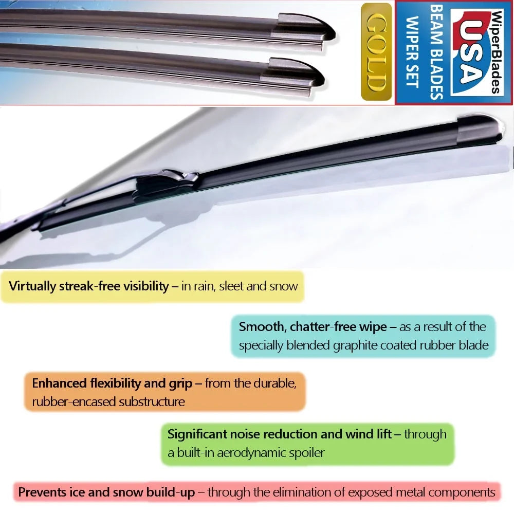 2019 Cadillac XT5 Luxury Beam Wiper Blades Wipers  (Set of 3) w/Rear Wiper