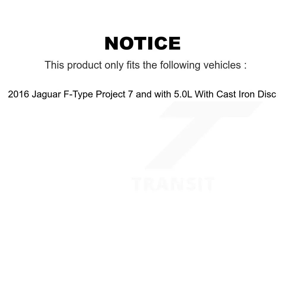 Transit Auto - Rear Ceramic Disc Brake Pads And Wear Sensors Kit For 2016 Jaguar F-Type Project 7 with 5.0L With Cast Iron -101169