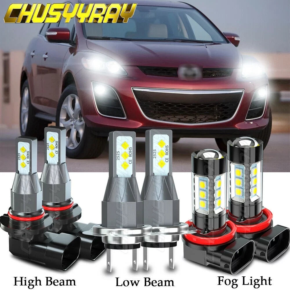 For Mazda -7 2007-2009 2010 2011  High / Low Headlight + Fog Light Bulb Kit