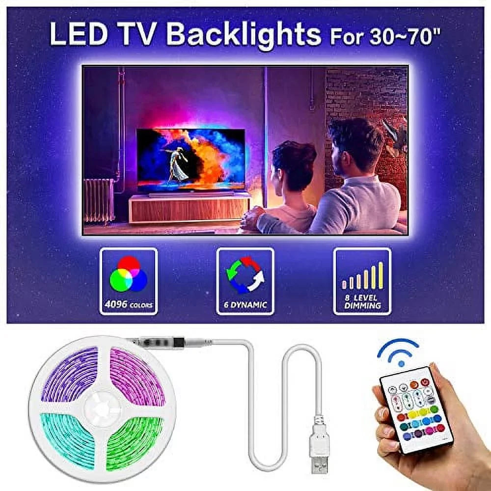 Led  Backlight, Bason 8.33ft  Led Lights Strip for /Monitor Backlight, Led Strip Light with Remote,  Bias Lighting for Room Home Movie Decor.(42-50inch)