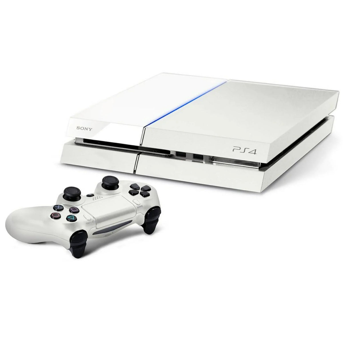 Pre-Owned Sony PlayStation 4 500GB Gaming Console White Headset with   Cleaning Kit Bundle (Refurbished: Like New)