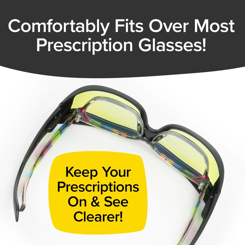 BattleVision Night Vision Wraparounds Green Night Driving Glasses, ---