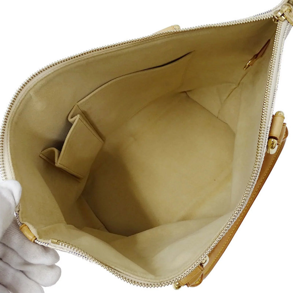 Authenticated Used Louis Vuitton   Bag Damier Azul Ladies Tote Handbag Saleya  N51186 White Gray