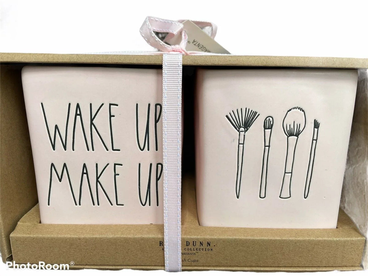 Rae Dunn Ivory Ceramic     in  lettering  Vanity Brush organization