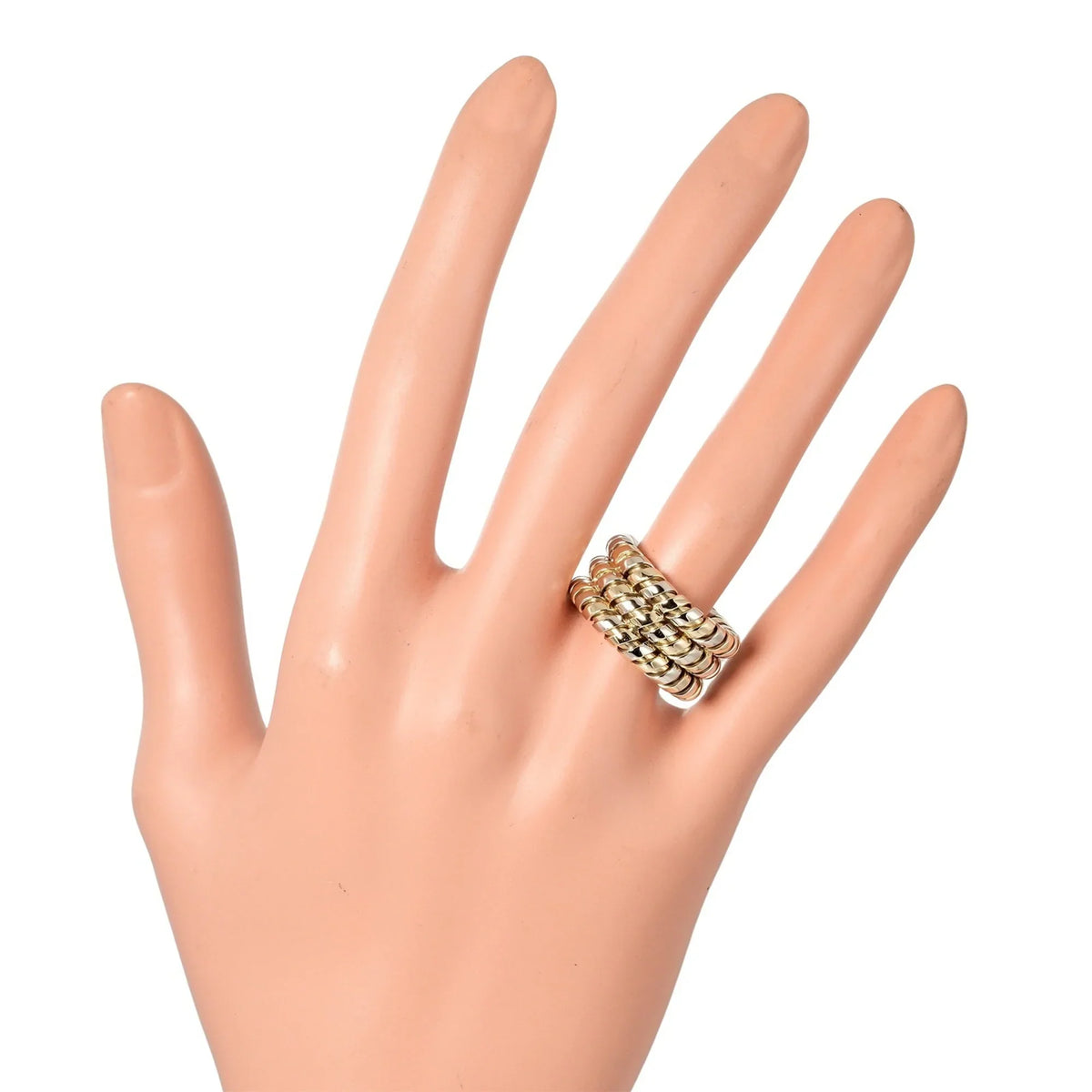 Pre-Owned Bulgari  Tubogas 3-row No. 9 Ring 14.53g K18   Yellow Gold White (Good)