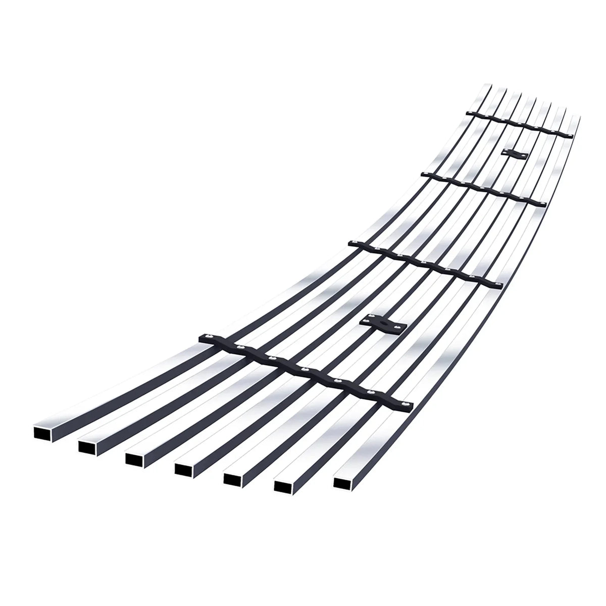 Premium Stainless Steel Silver 8x6 Horizontal Billet Grille Compatible with Dodge Durango 2011-2013 Lower Bumper N19-C96866D