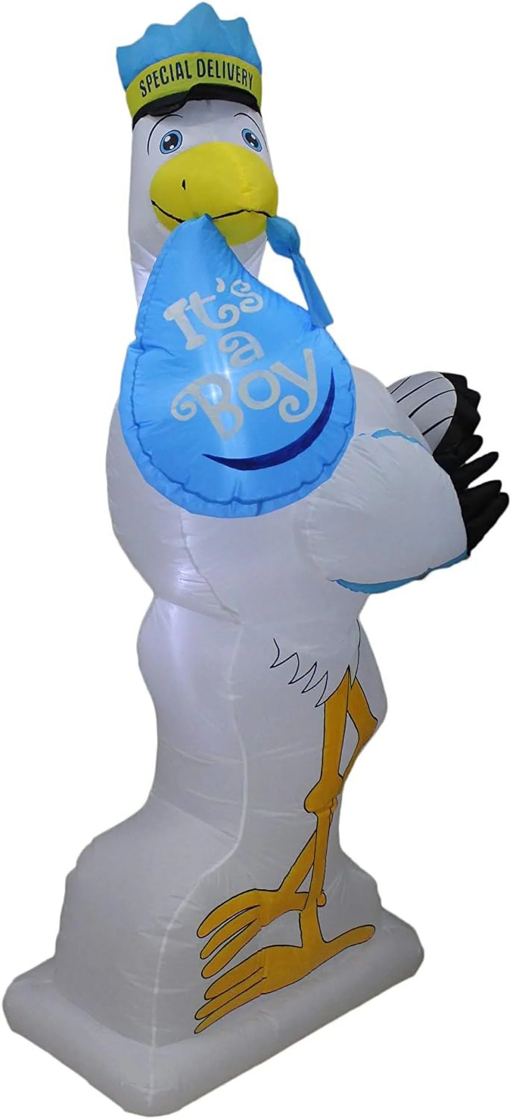 6 Foot Tall Baby Shower Inflatable Blue Stork It's A Boy Special Delivery Baby Announcement  Lights Lighted Blowup Party Decoration For Outdoor Indoor Home Celebration Garden Yard Lawn Prop