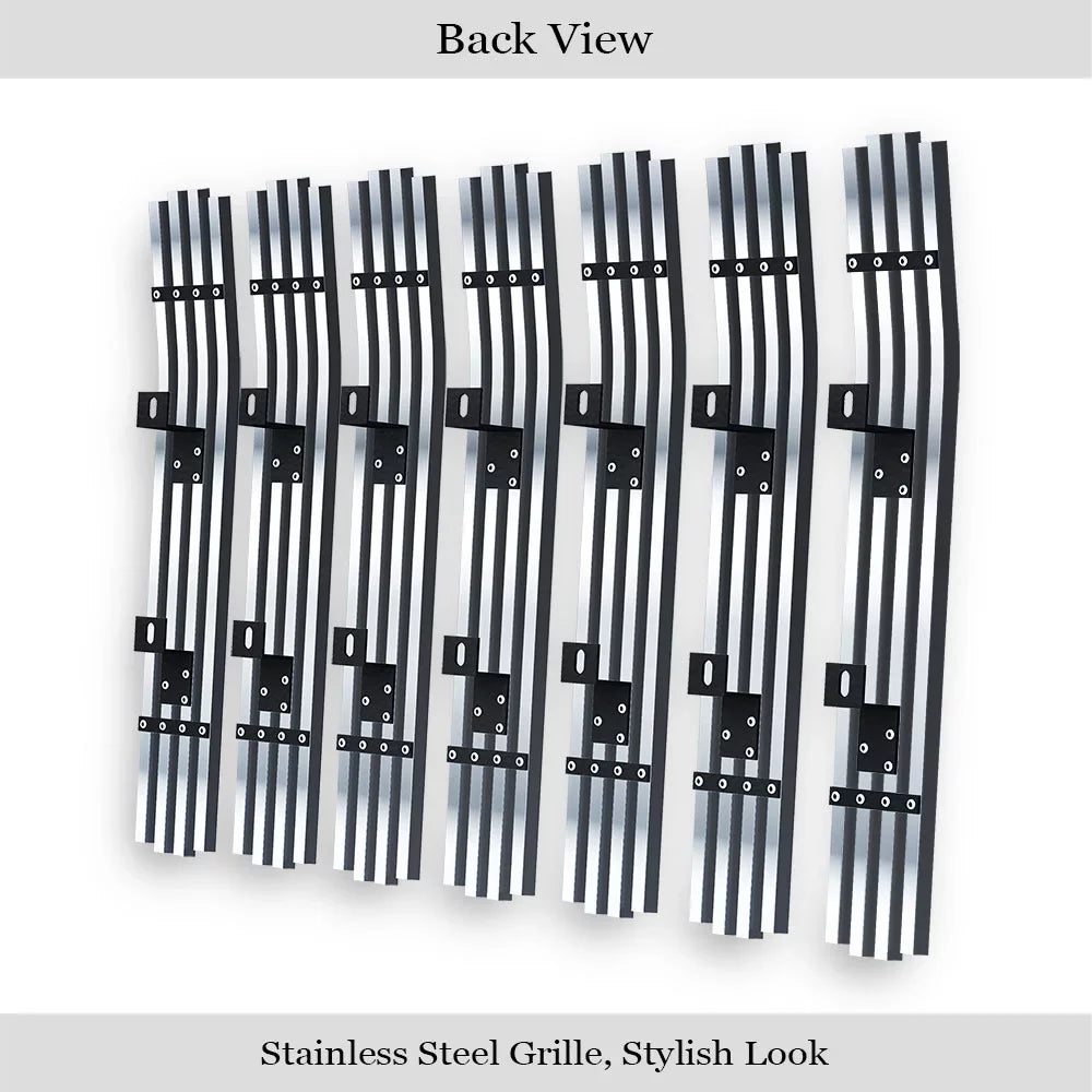 Premium Stainless Steel Chrome 8x6 Billet Grille Compatible with Jeep Wrangler 1997-2006 with Chrome Shell Model Main Upper N19-S09458J