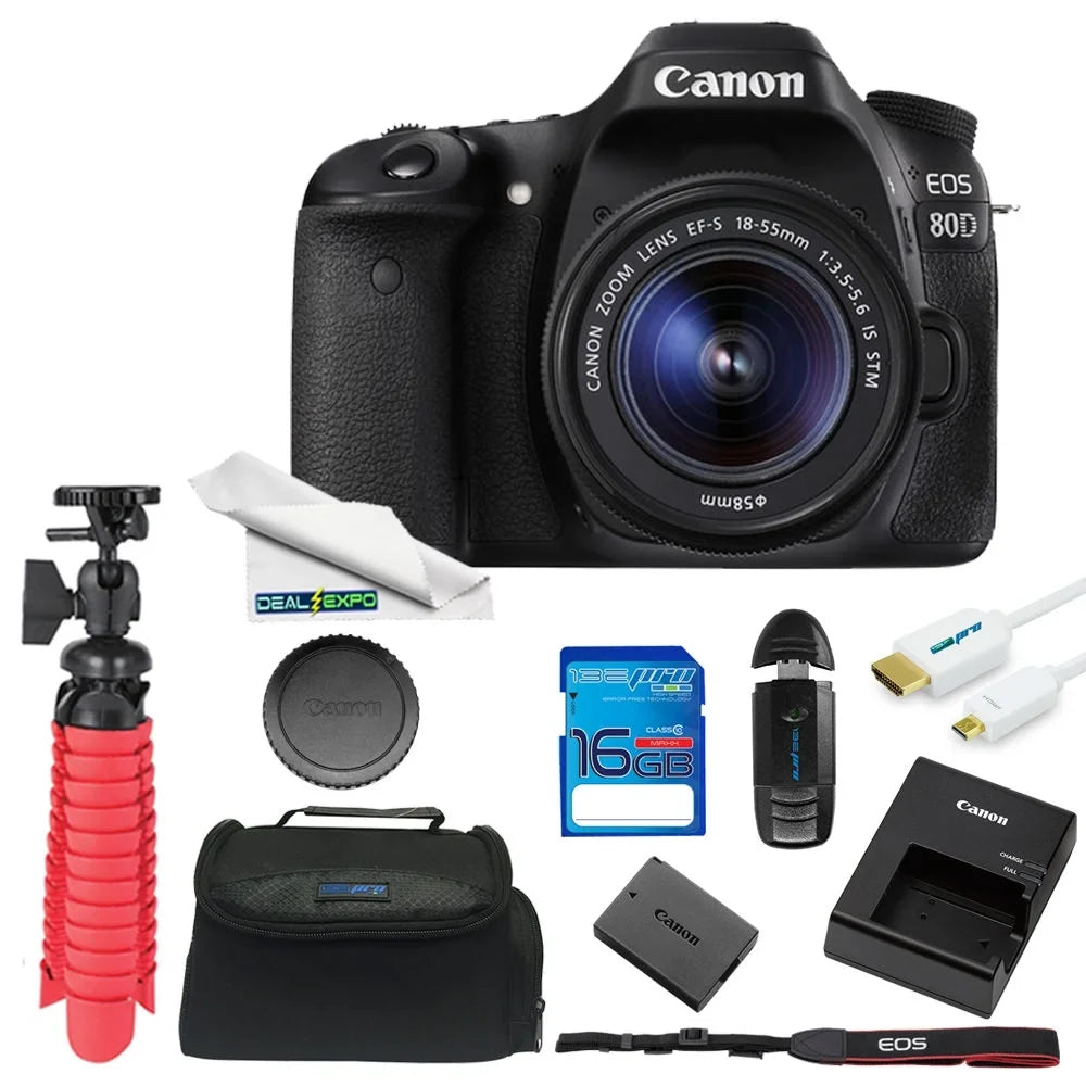 Canon  80D  Camera with 18-55mm Lens + 16GB Expo Essentials Kit