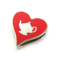 Pre-Owned  Scarf Muffler Ring Tea Time Metal/Enamel Silver/Red Women's (Good)