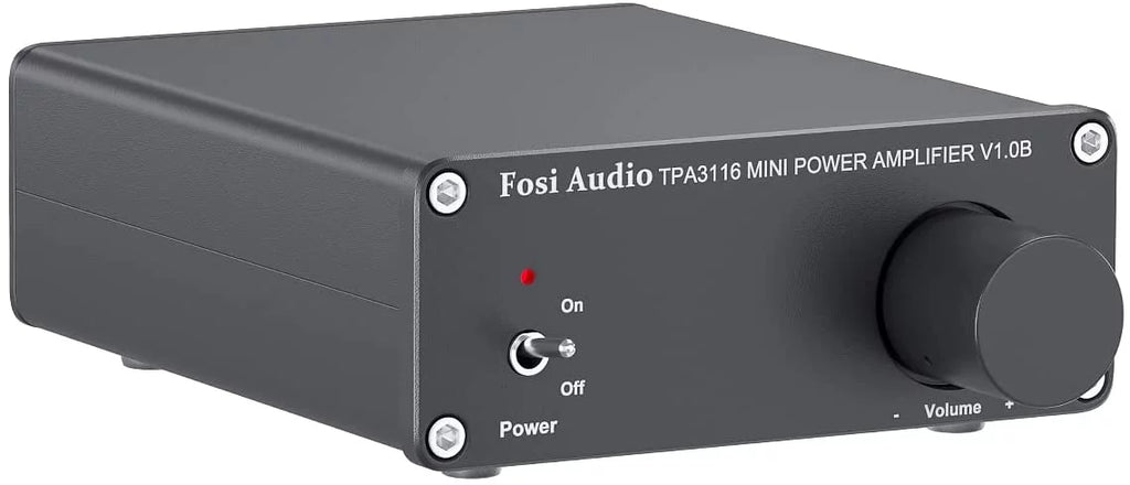 Fosi Audio V1.0B 2 Channel Amplifier Stereo Audio Amp Mini Hi-Fi Class D Integrated TPA3116 Amp for Home Speakers 50W x 2 with 19V 4.74A Power Supply