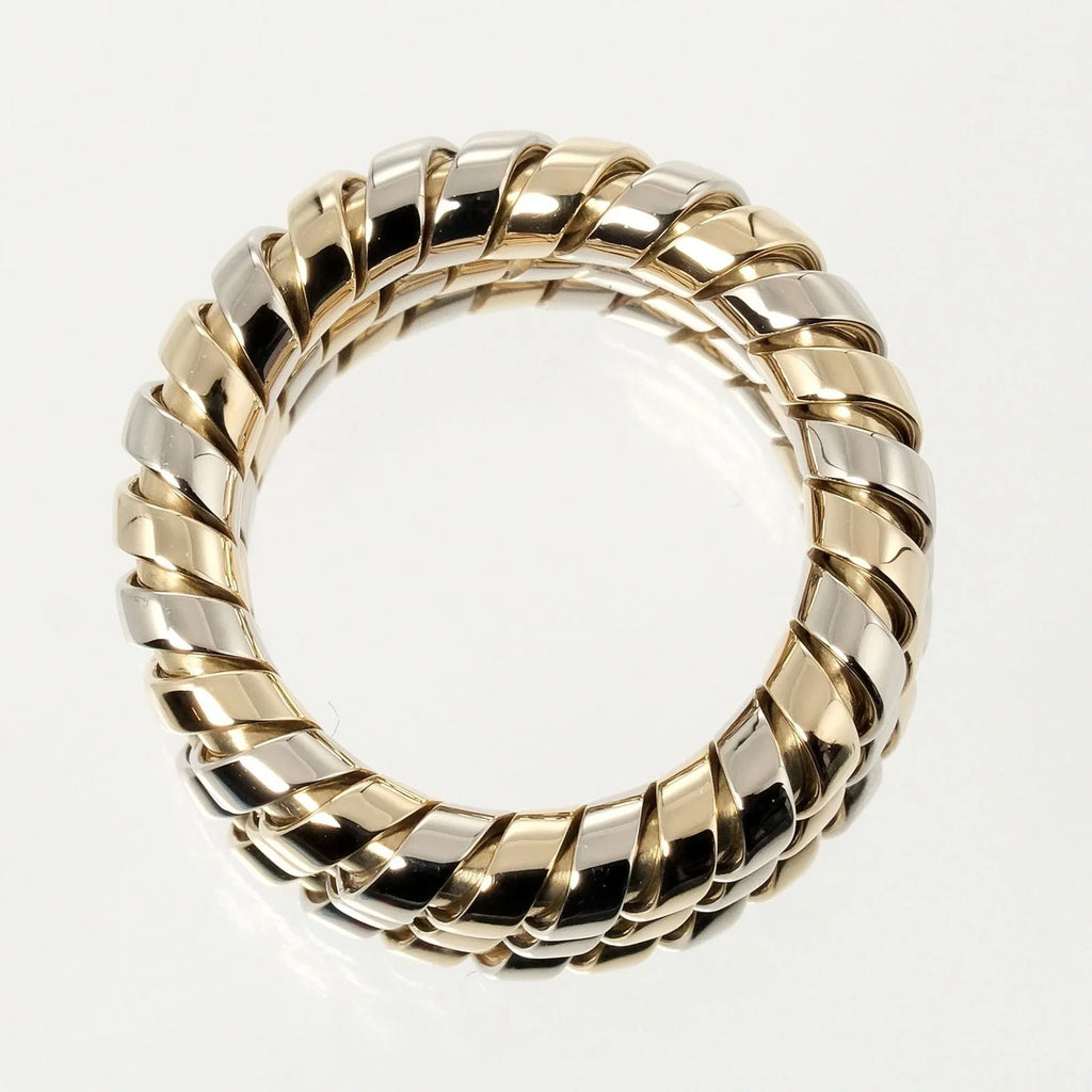 Pre-Owned Bulgari  Tubogas 3-row No. 9 Ring 14.53g K18   Yellow Gold White (Good)