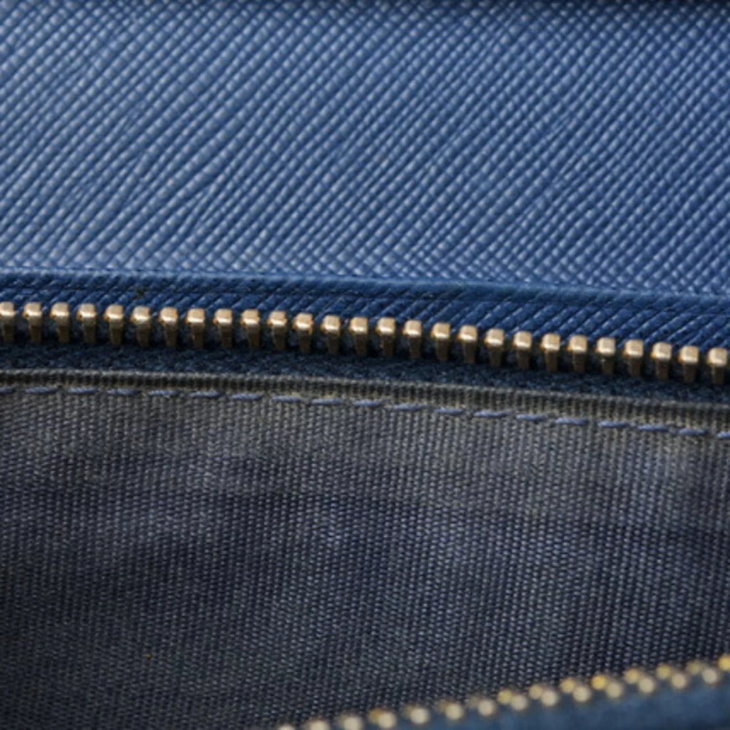 Pre-Owned Prada wallet  long 1MH132  blue   embossed leather (Good)