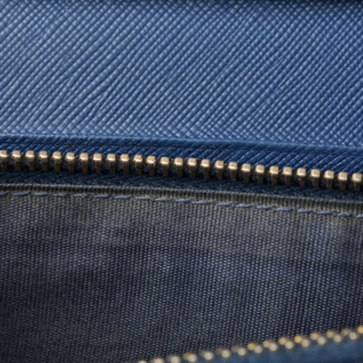 Pre-Owned Prada wallet  long 1MH132  blue   embossed leather (Good)