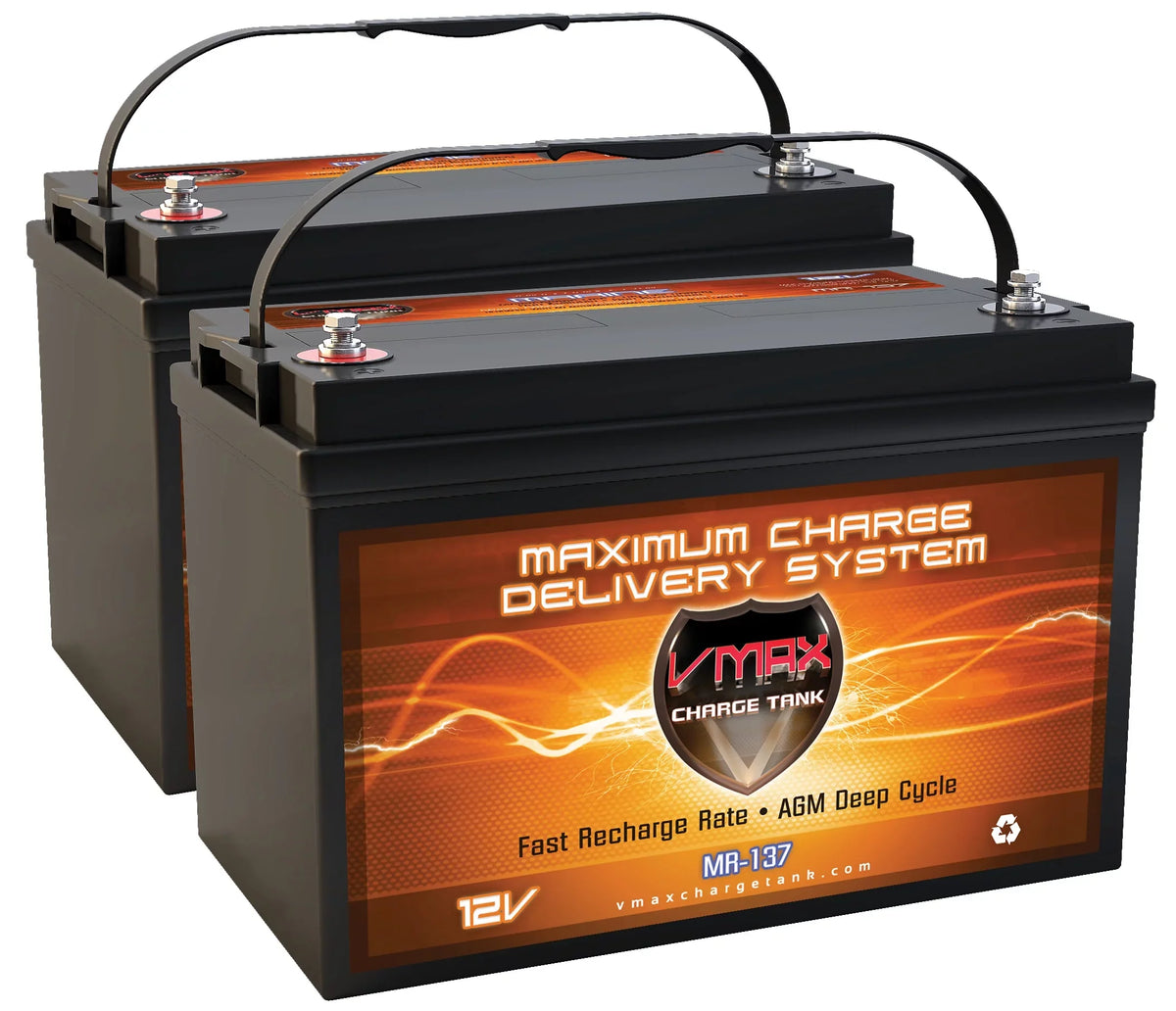 Quantity 2  MR137-120 12V 120AH  Deep Cycle Group 31 Batteries for 24 Volt 24V 75 Pound 75 Lb. Thrust Trolling Motors
