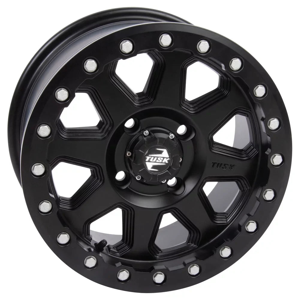 4/110 Tusk Uinta Beadlock Wheel 14x7 5.0 + 2.0 Matte Black For Yamaha Viking   Ranch Edition 2022