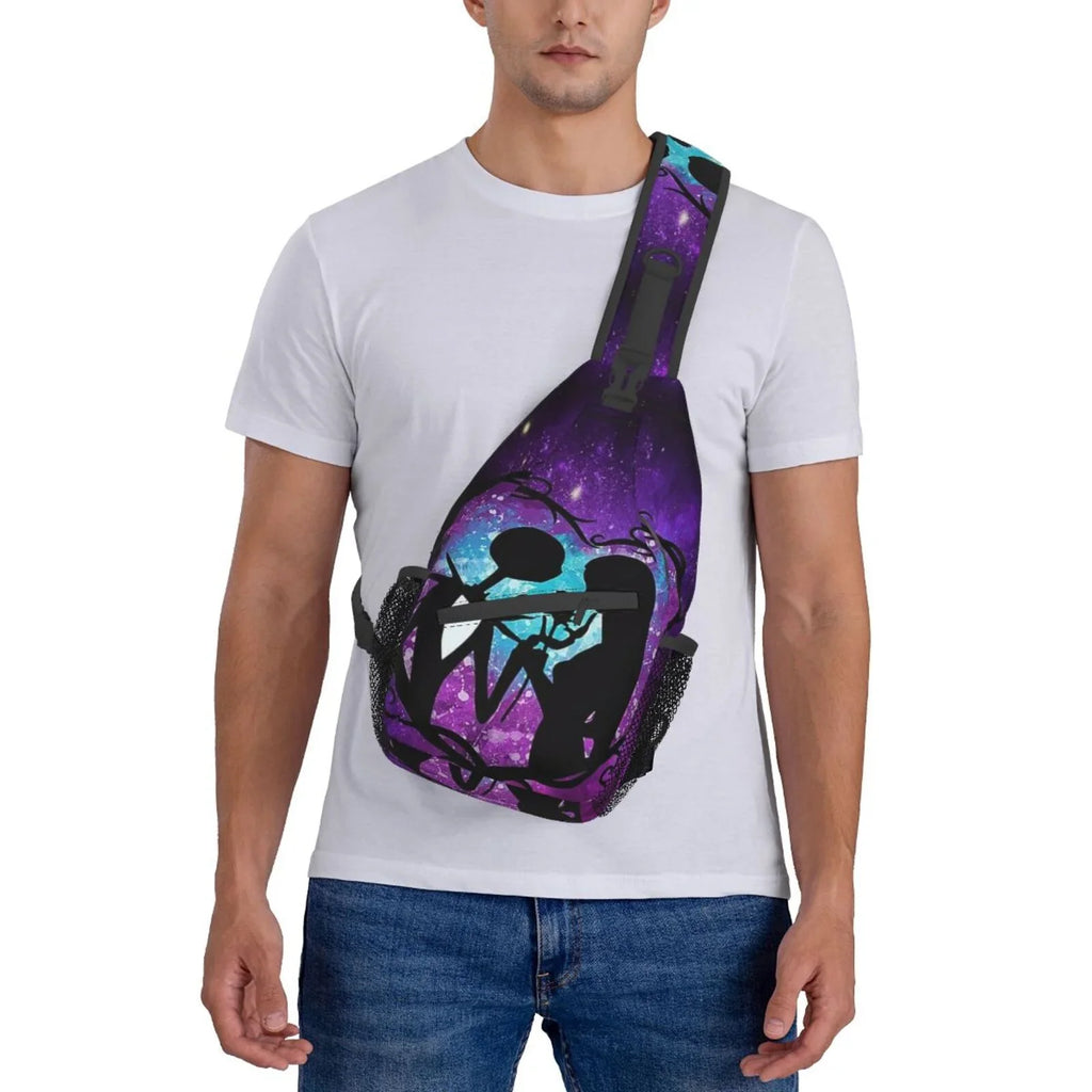 The Nightmare Before Christmas Chest Bags Crossbody Sling Backpack Unisex Travel Hiking Daypack Shoulder Bag Gifts For Women Men