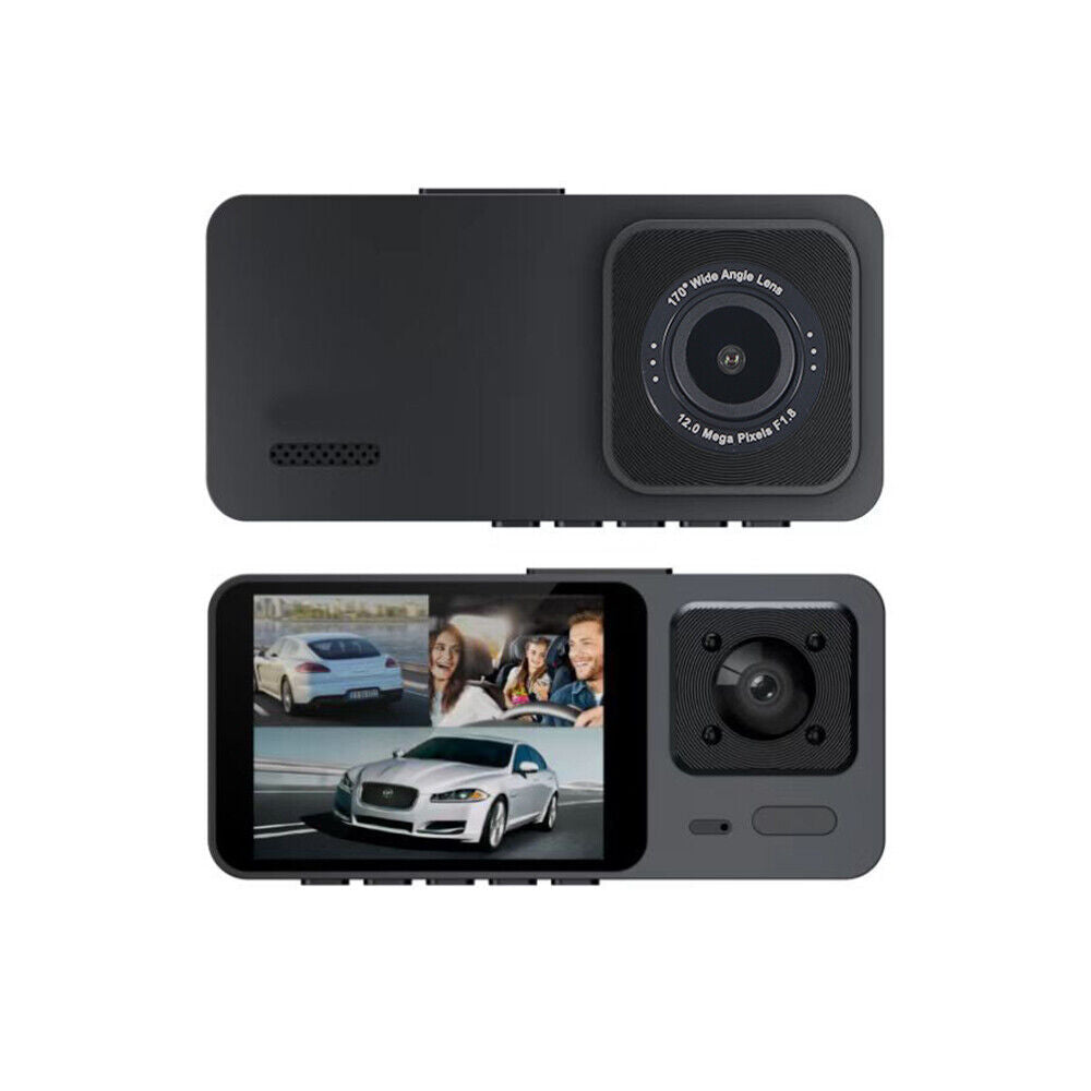 Paddsun Car Dual Lens Dash Camera Cam  1080P Front/Rear/Inside Video Recorder G-Sensor