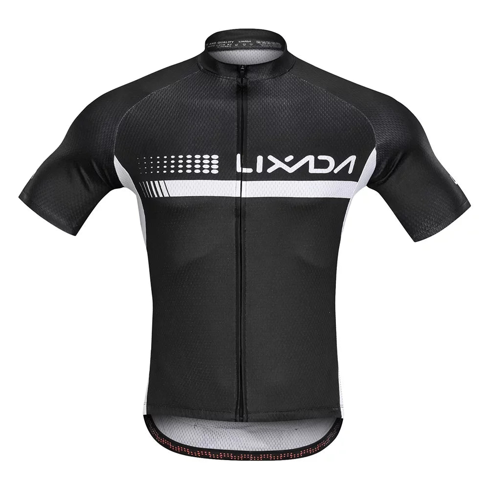 Lixada Summer Cycling Jersey Set Short Sleeve Shirt and Padded Bib Shorts Breathable  Bike Riding Biking Cycling Suit