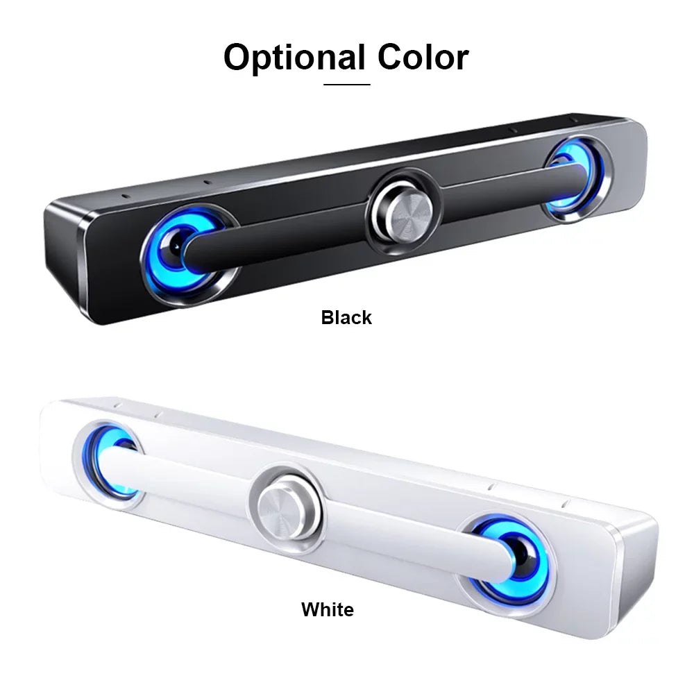 Carevas V-111 Computer Speaker  Wired Powerful Bar Stereo Subwoofer Bass Speaker Surround Sound Box for  Laptop Phone Tablet MP3 MP4