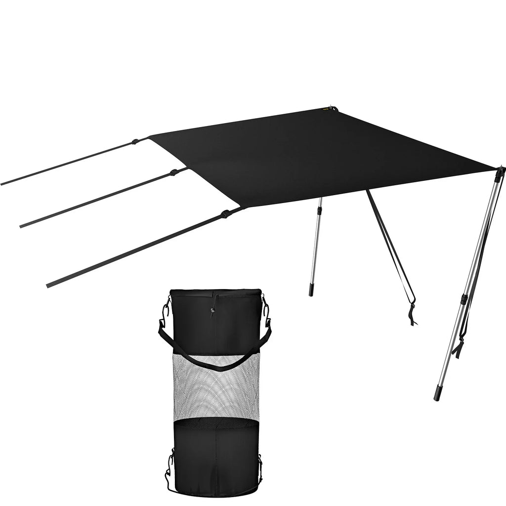 5'x5' -Proof T-Top Sun Shade Kit - 600D Polyester with Rustproof Telescopic Steel Poles, Waterproof, Easy Assembly for T-Tops & Bimini Tops