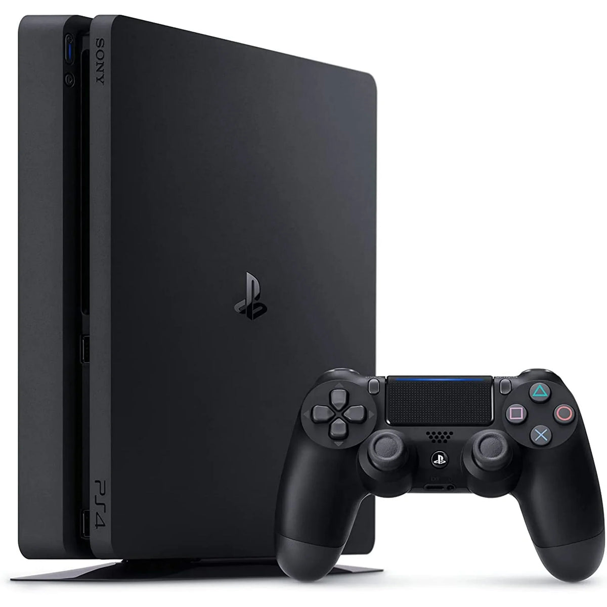 Sony 2215A PlayStation 4 Slim 500GB Gaming Console Black with Charging Dock Headset 2 Controller Bolt Axtion Like New