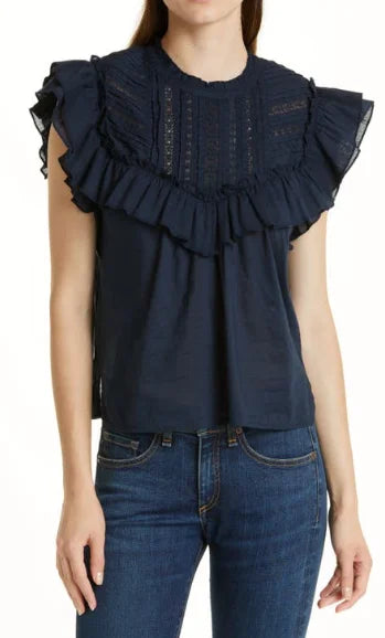 Veronica Beard Women's  Tamsyn Ruffled Top, 0