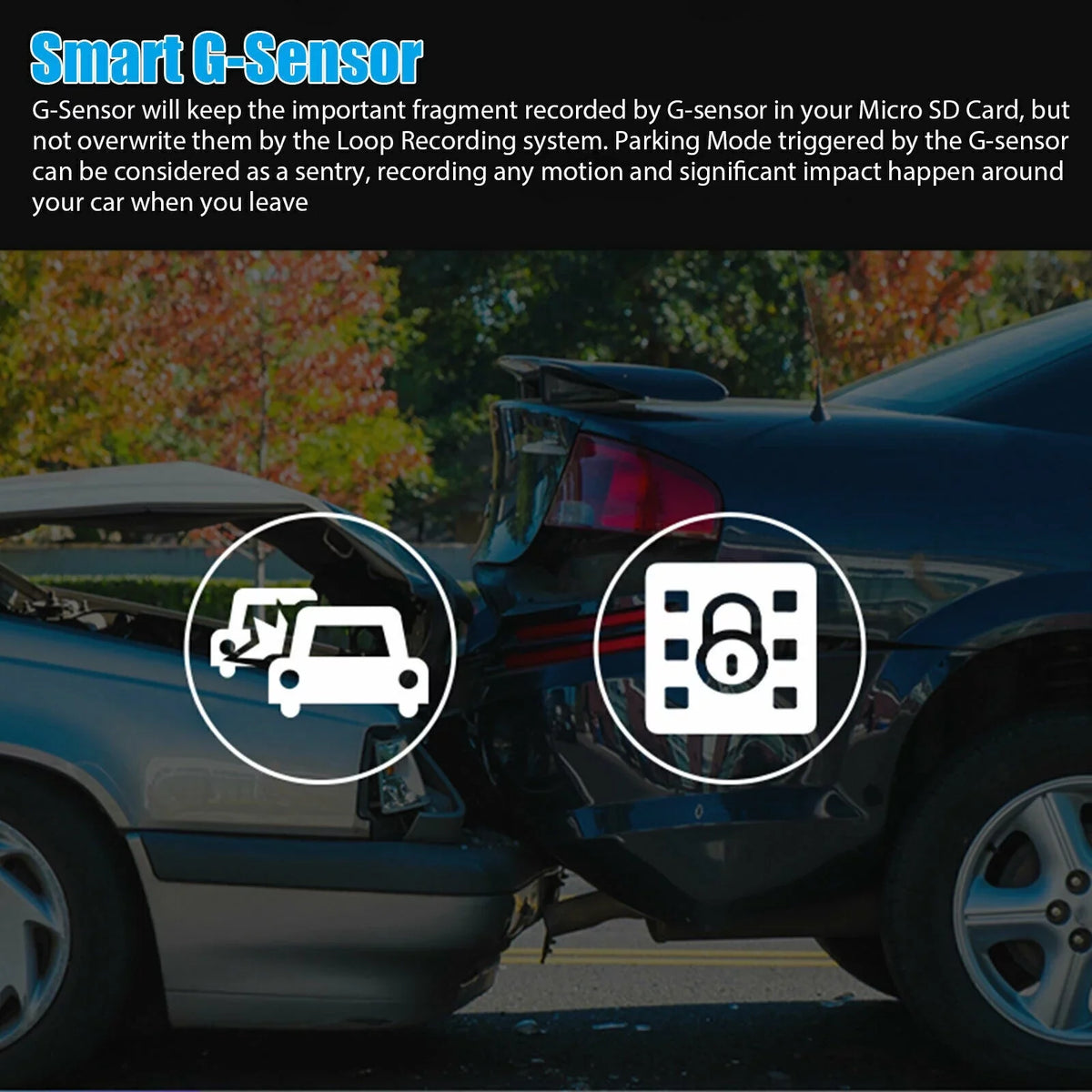 Xhy Car Dual Lens Dash Cam 1080P 4"   Front/Rear/Built-In Video Camera Driving Recorder G-Sensor, Motion Detection and Parking Monitoring