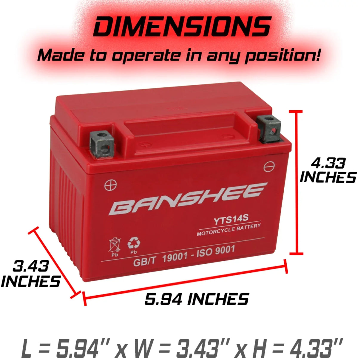 Banshee YTZ14S Motorsports Battery Compatible with Benelli Tornado Naked Tre 1130 Sport Evo
