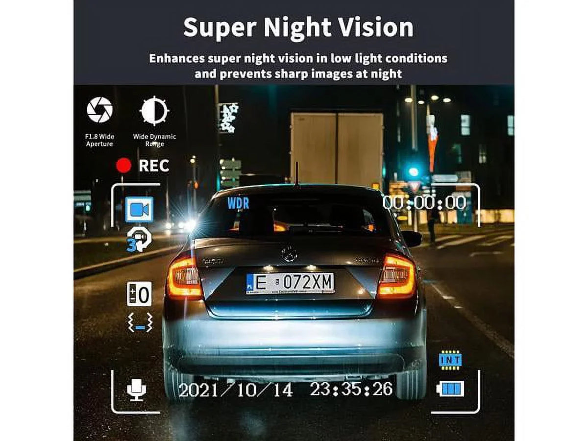 Dash Cam 1080P Full , 2 Mounting Options, On-Dashboard Camera Video Recorder Dashcam for Cars with 3"  Display, Night Vision, , Motion Detection, Parking Mode, G-Sensor, 170° Wide Angle