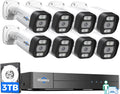Hiseeu PoE Security Camera System,8PCS 5MP  Security Camera for Indoor Outdoor,4K PoE  16CH Expandable with 3TB Hard Drive,Person/Vehicle Detect,Audio Video Monitoring