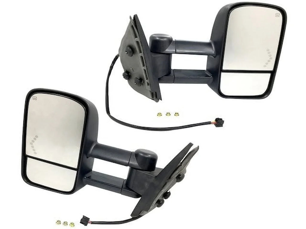 Mirror Set - Compatible with 2007 - 2014 Chevy Silverado 3500  2008 2009 2010 2011 2012 2013