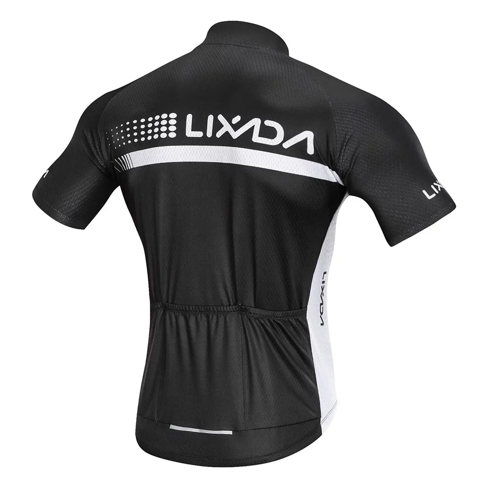 Lixada Summer Cycling Jersey Set Short Sleeve Shirt and Padded Bib Shorts Breathable  Bike Riding Biking Cycling Suit