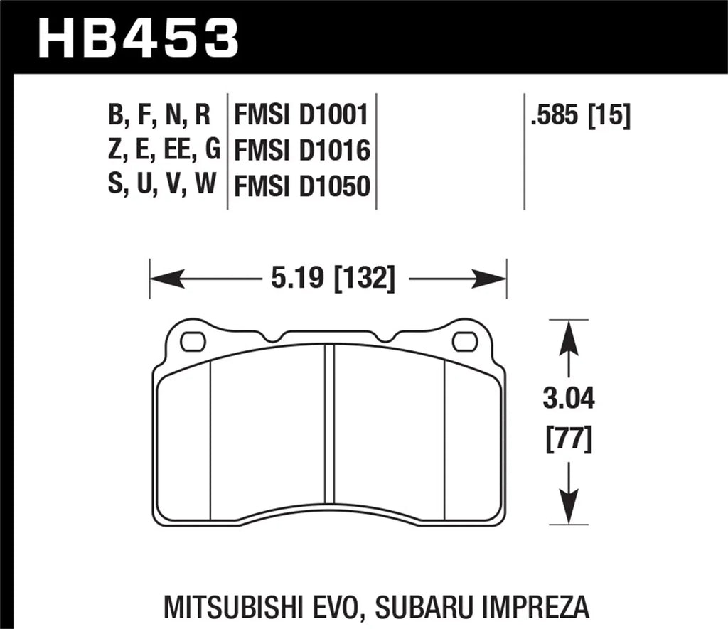 Hawk 03-06 Evo / 04-09 STi / 09-10 Genesis Coupe (Track Only) / 2010 Camaro  -30 Race Front Bra
