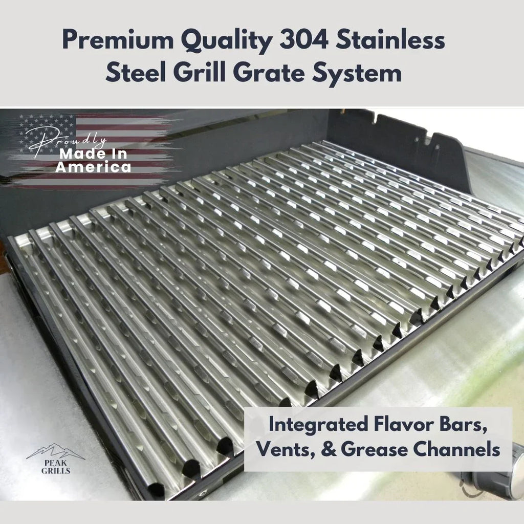 Peak Grills™ | Grill Grate Replacement System for Weber Genesis , Half Grate Surface.