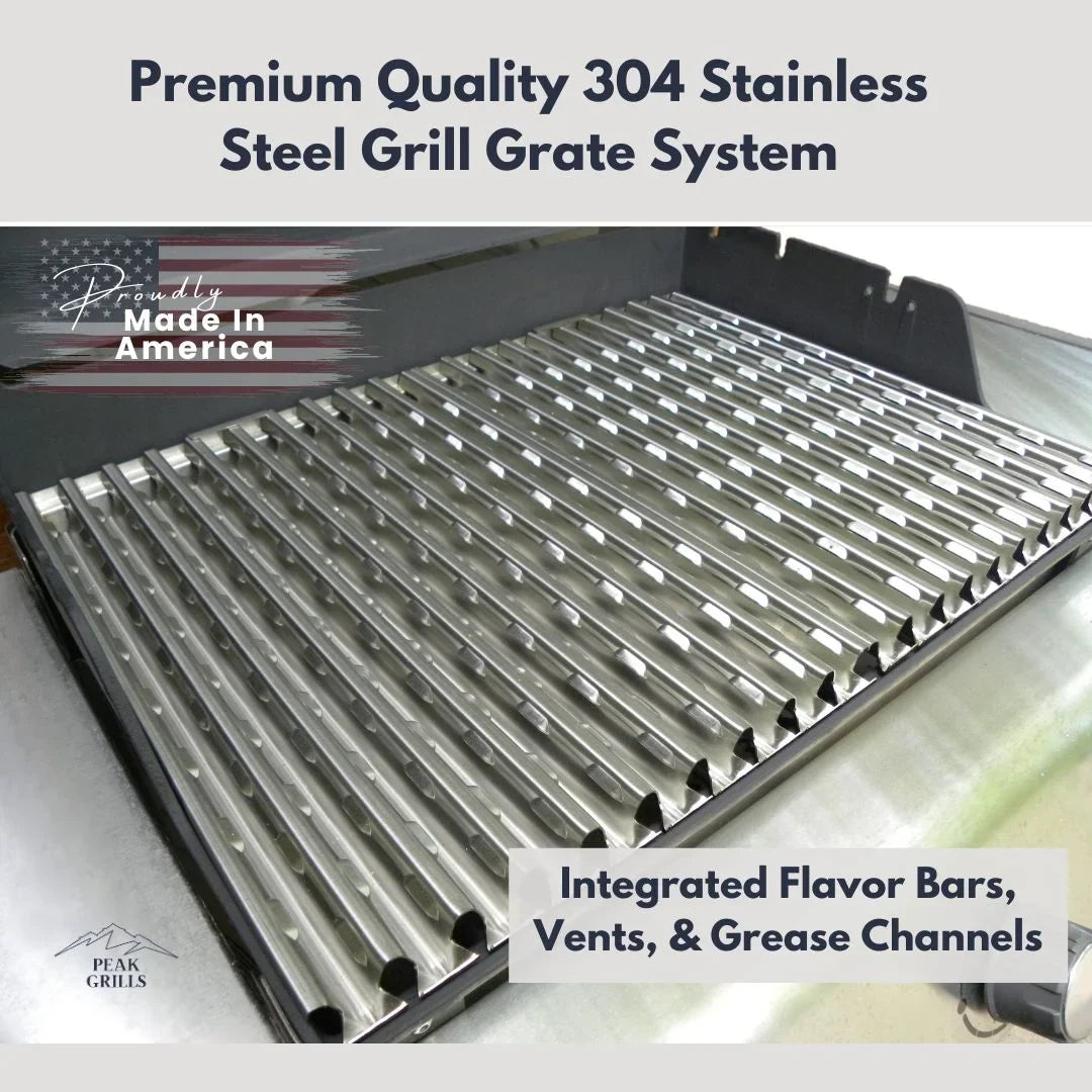 Peak Grills™ | Grill Grate Replacement System for Weber Genesis , Half Grate Surface.