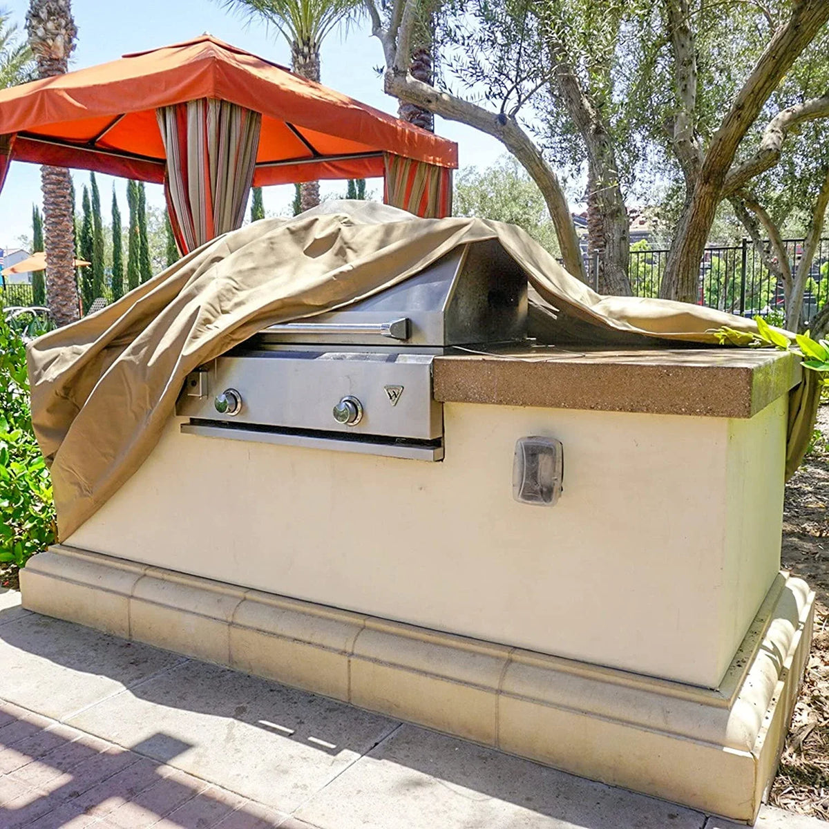 Premium Tight Weave  Island Grill All Weather Protection Covers Up To 124"