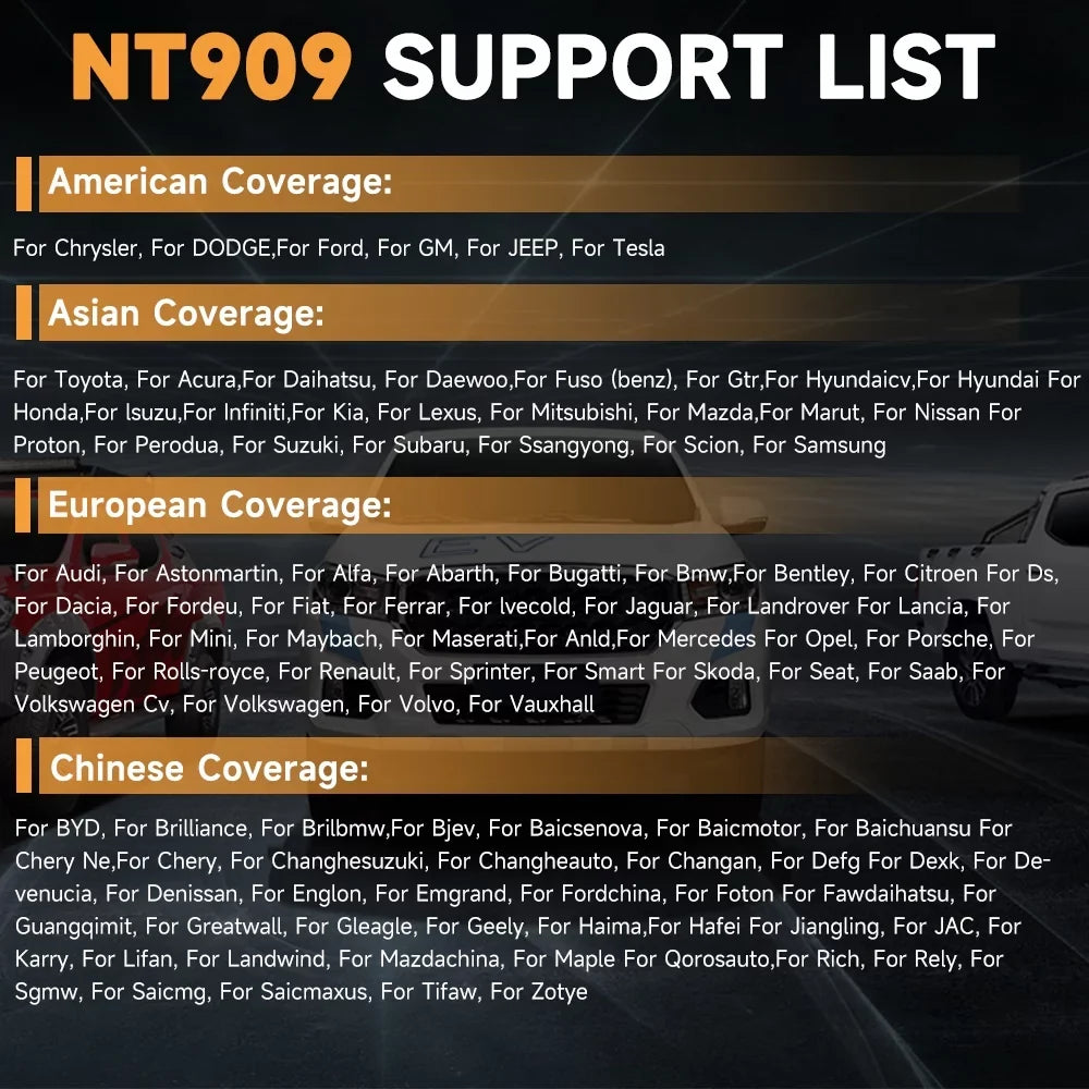 Scanner NT909  Bidirectional Control OBD2 Scanner Code Reader  Coding Key  Programmer Diagnostic Scan Tool
