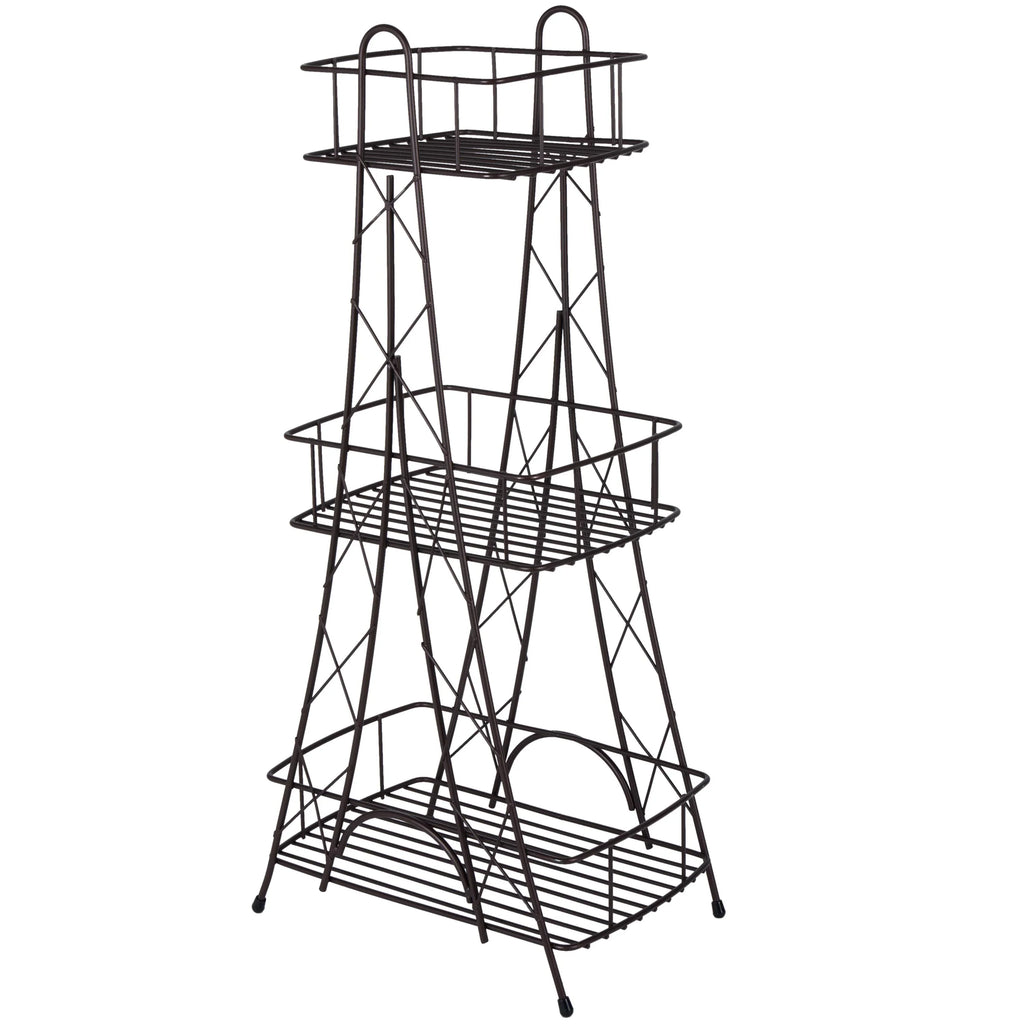 Paris Ville Des Lumieres Collection Eiffel Tower 3 Tier Spa Tower, 11"x 7"x 24.8" H