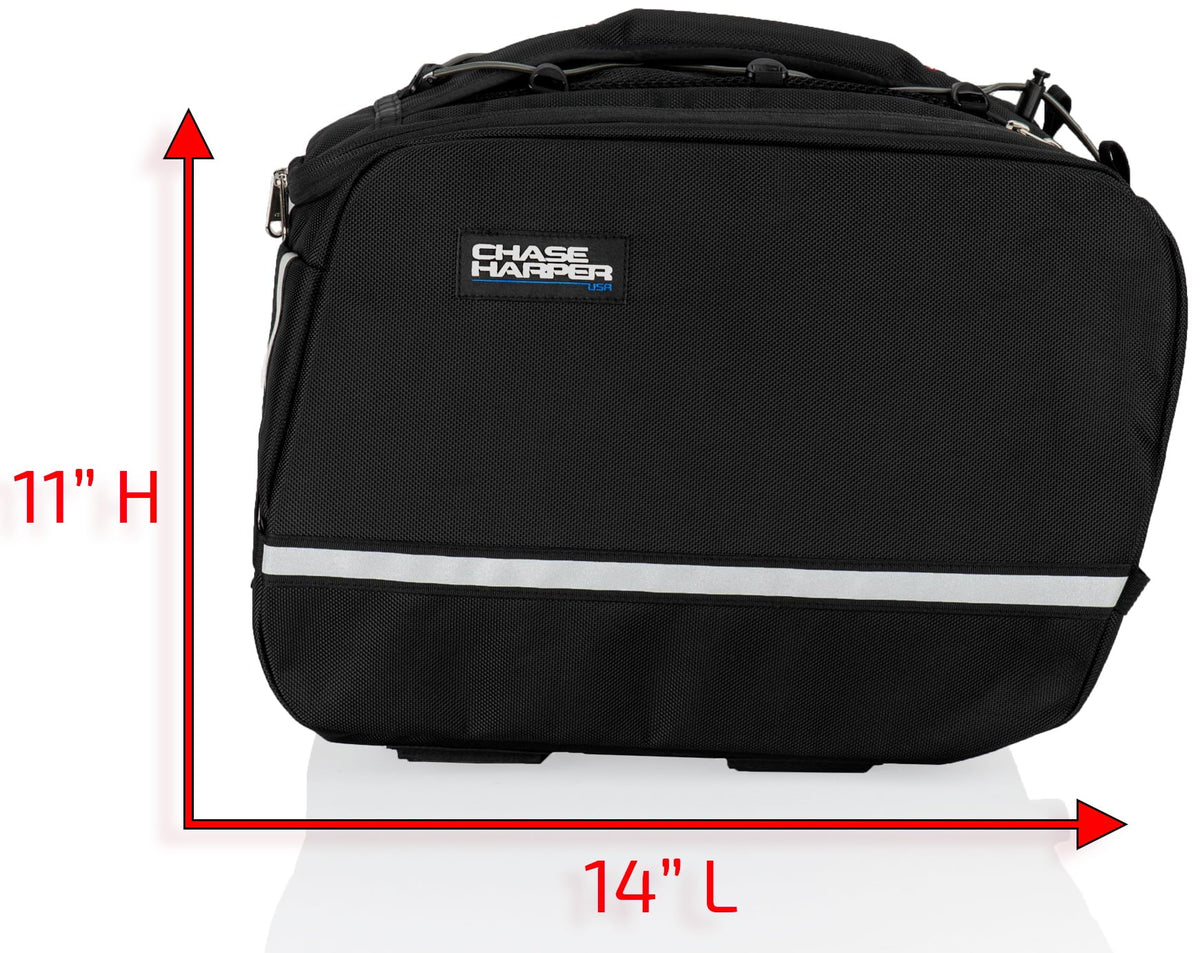 Chase Harper  3550 Aeropac  Saddle Bags - Water-Resistant, Industrial Grade Ballistic Nylon w/Thermoplastic Insert, Anti-Scratch Vinyl on Inward Facing Wall, 14" L x 9" W x 10.5" H (Per Side)