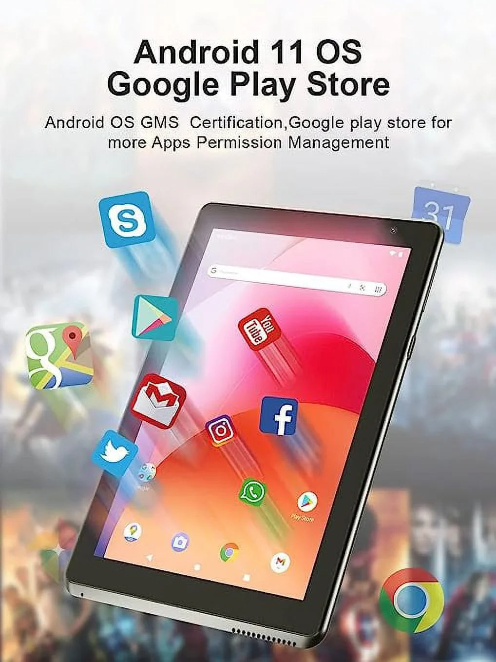 7 Inch Tablet, Android 11 Tablet , 32GB Storage 2GB  Tablets Quad-Core Processor Android 11 Tablet  Dual Camera, WiFi, Bluetooth Computer Tablet (Black)