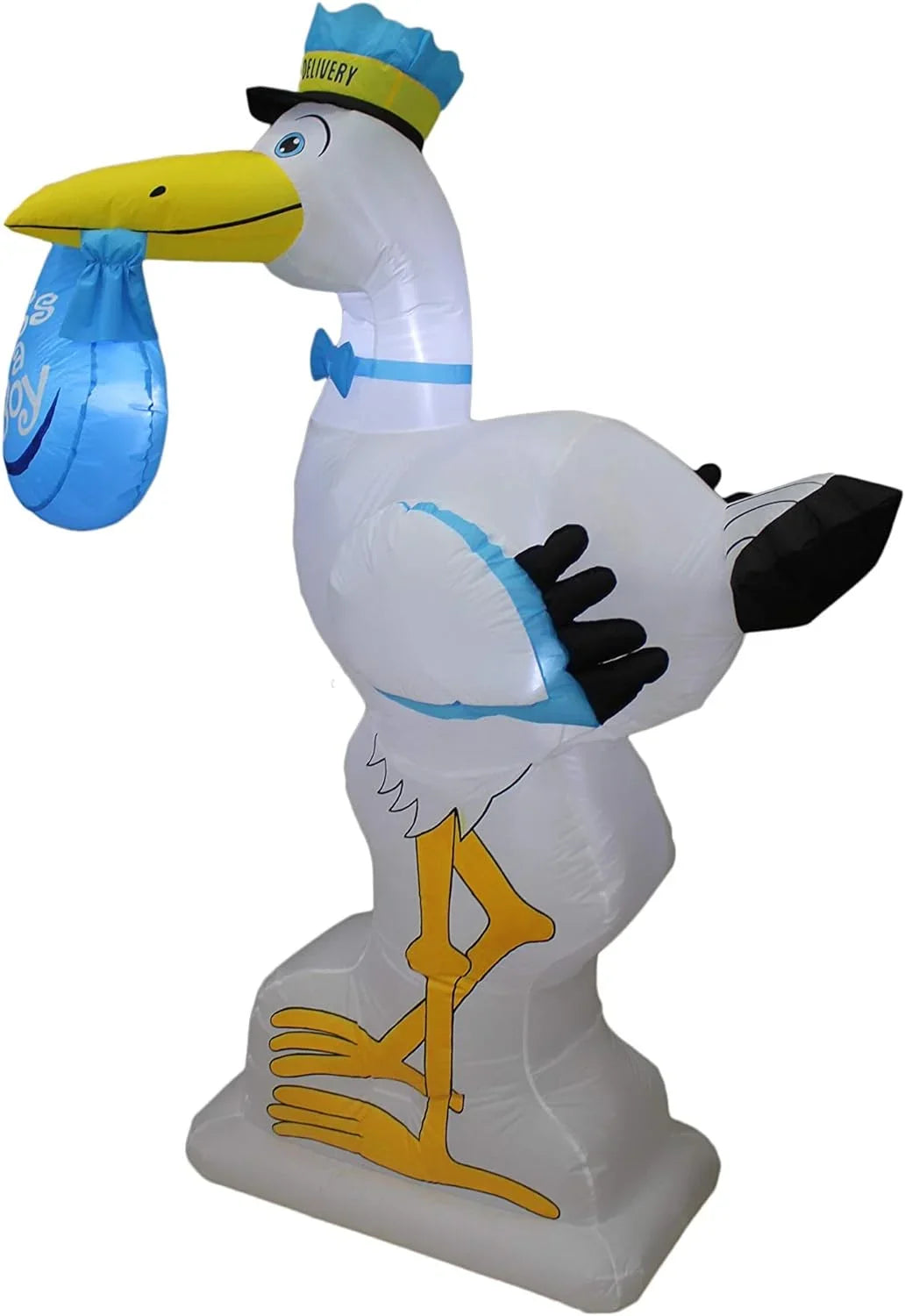 6 Foot Tall Baby Shower Inflatable Blue Stork It's A Boy Special Delivery Baby Announcement  Lights Lighted Blowup Party Decoration For Outdoor Indoor Home Celebration Garden Yard Lawn Prop