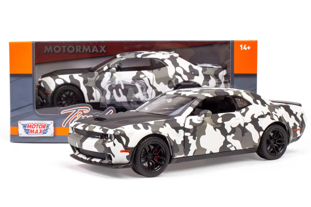 All Star Toys Exclusive 2018 Dodge Challenger  Hellcat Widebody Camouflage 1/24 Diecast Model Car by Motormax 79350 Camo