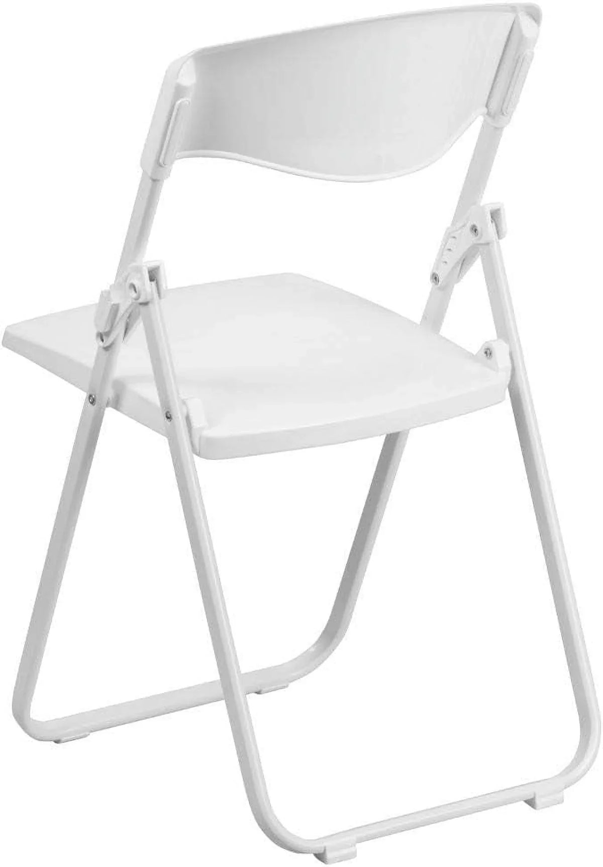 2 Pack  Series 500 Lb. Capacity Heavy Duty White Plastic Folding Chair With Built-In Ganging Brackets